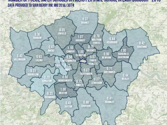 Safer Schools Officers by borough