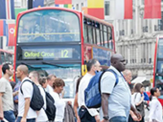 Crowds on Oxford Street, London