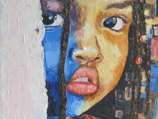 Peeping Beauty a painting by Ufuoma Isiavwe
