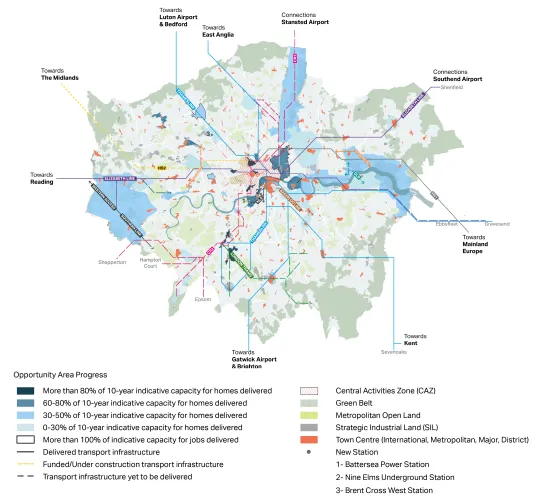 Map showing progress on the London Plan - Key Diagram
