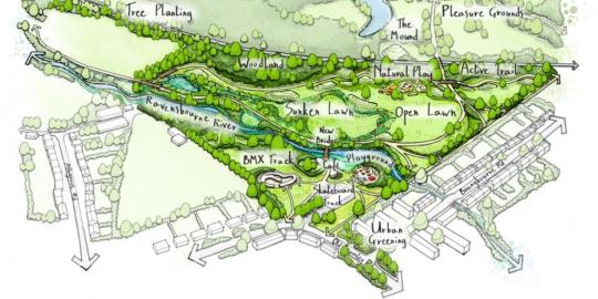 Beckenham East Map shows the area and its green environment