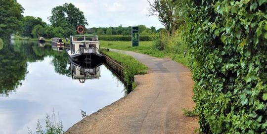 Southall Wellbeing way environment boat in a canal