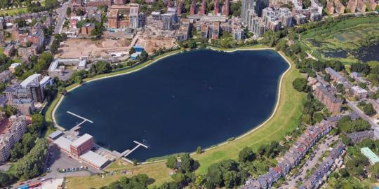 West Reservoir environment ariel view from the top