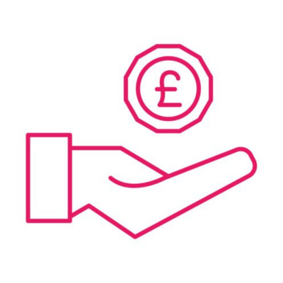 Investment icon, pink