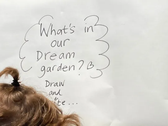 'What's in our dream garden' question written on poster