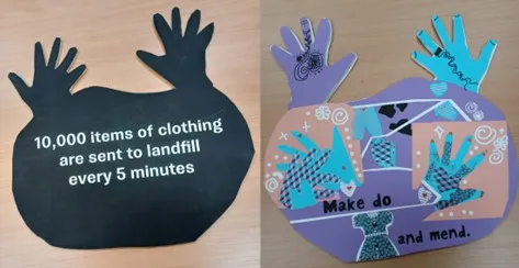 Clothing in landfill artwork