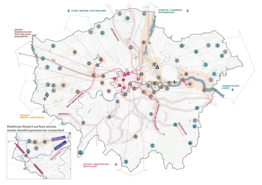 Diagram that indicatively illustrates the longer term aspects of the spatial strategy in Policy MBUL1