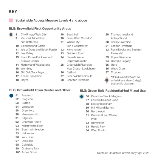 Diagram illustrating key spatial aspects of the housing policies