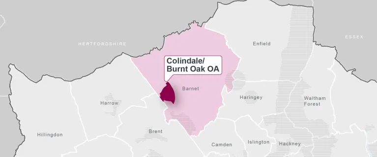 Colindale on the map