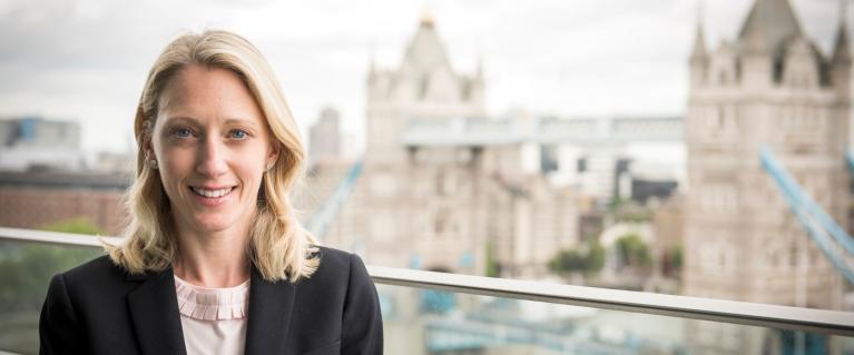 Picture of Victims' Commissioner Claire Waxman posing in front of Tower Bridge