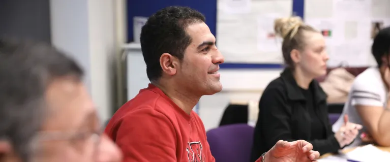 Man at training course