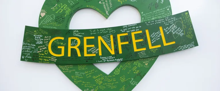 Grenfell green heart sign