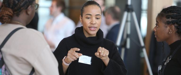 Women discussing at What's next for London event