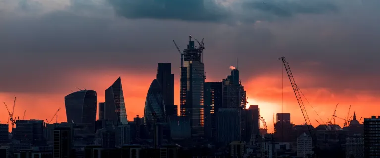 London skyline at evening
