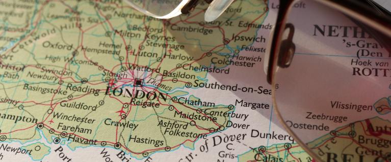 An image of a map that is focussed on London.
