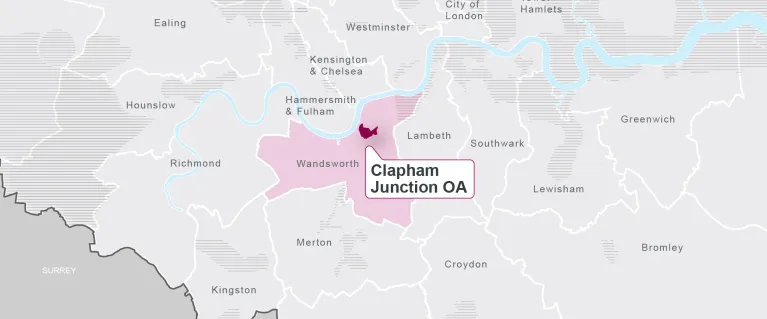 Map showing Clapham Opportunity Area location