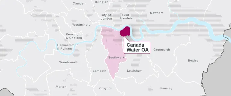 Canada Water location map