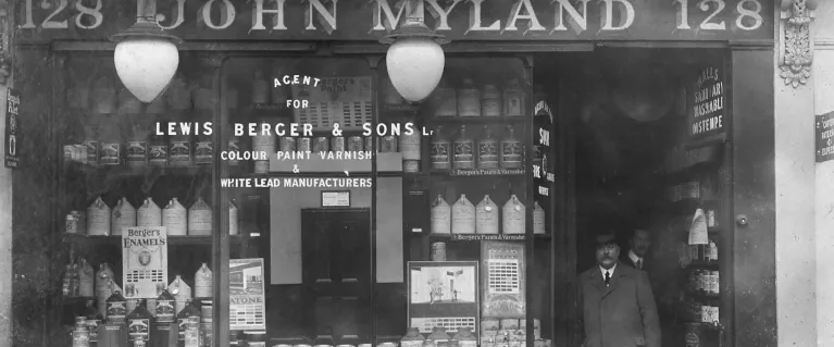 Mylands Paints London shop 1884 - black and white