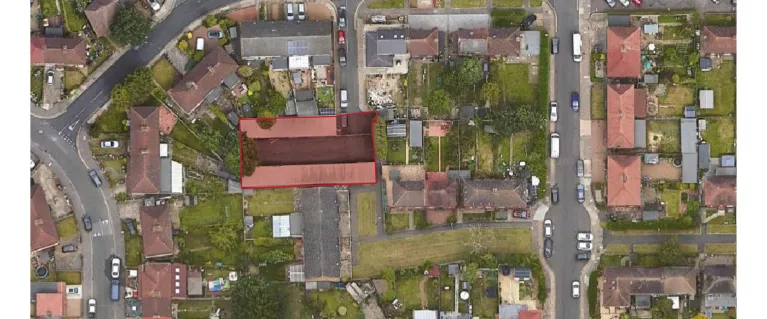 Aerial map of garage site at Highland Avenue