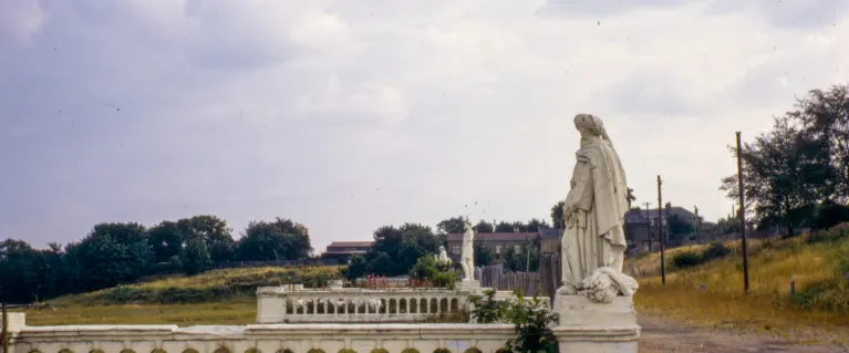Statues in Crystal Palace, showing representations of Turkey, India, and South America