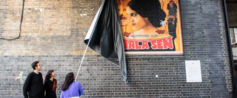Unveiling of street art of Mala Sen in Brick Lane