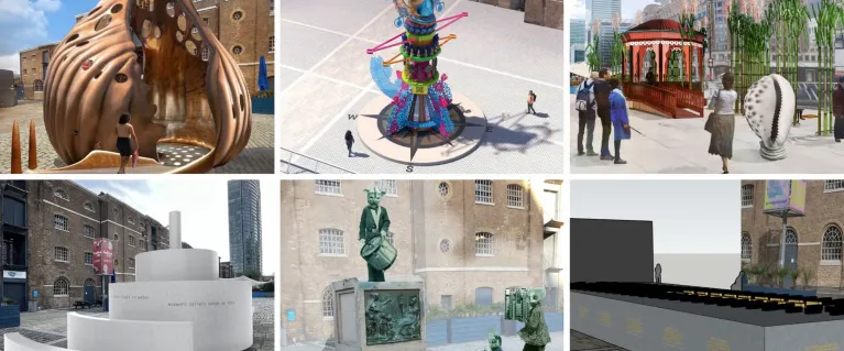 Collage of proposals for the Memorial to transatlantic slavery