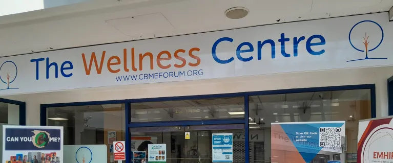 A shopfront in a shopping centre with the words The Wellness Centre written on the shop fascia board.