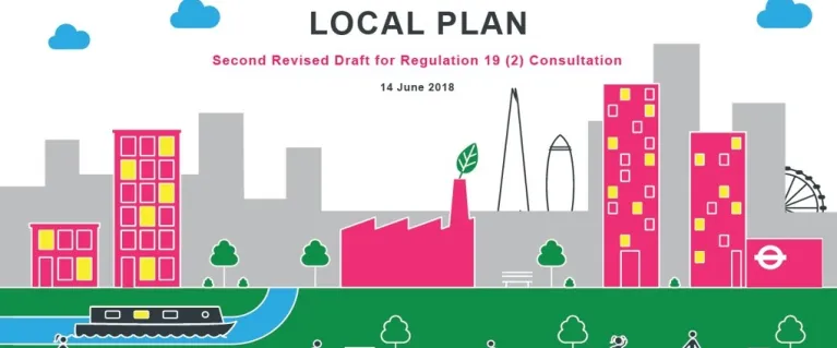Local Plan graphic cover image with buildings
