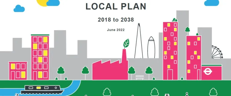 Local Plan graphic cover image with buildings