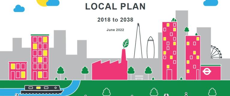 Local Plan graphic cover image with buildings