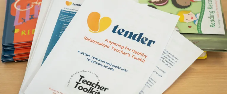 A copy of the Primary Teachers Toolkit on a school desk