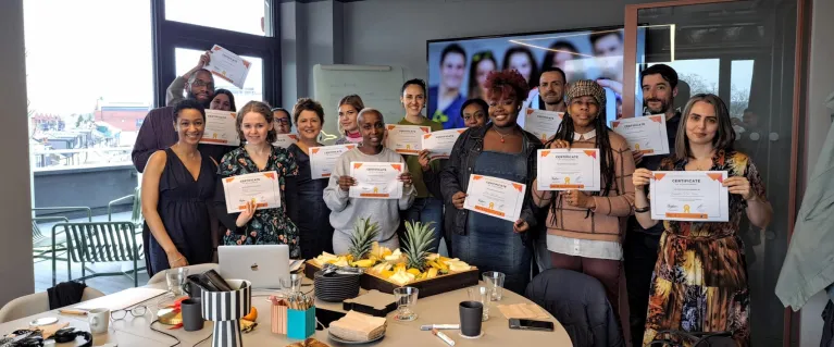 Haringey entrepreneurs receiving certificates on completion of the programme.