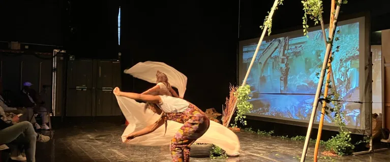 Performers on a stage