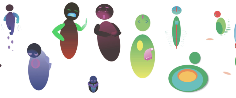 An abstract illustration of people feeling different emotions