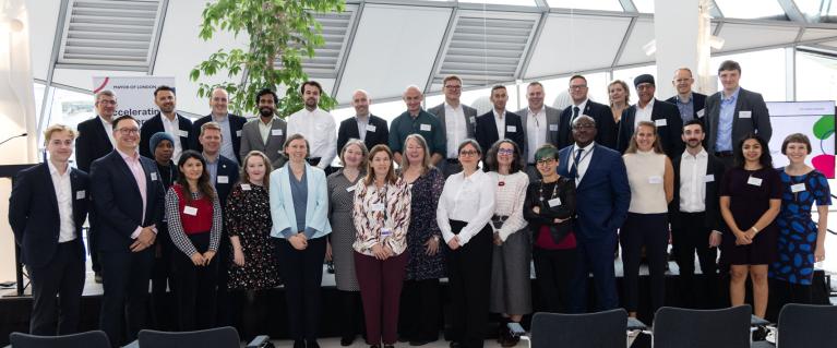 Group photo of the Zero Carbon Accelerator Alliance in City Hall