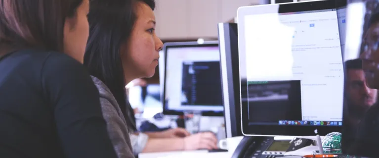 Young women at computer
