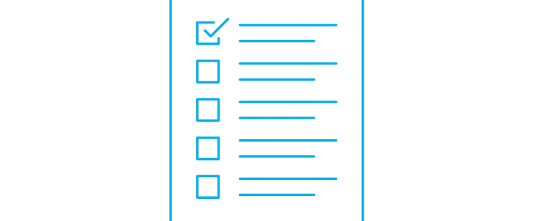 Infographic of a checklist in blue