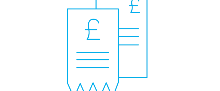 Infographic of receipts in blue