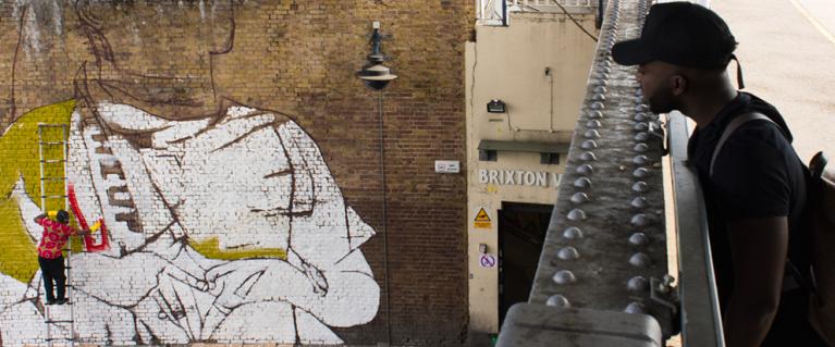 Michael Johns mural by Dreph - Brixton Design Trail now called The Brixton Project © Luke Forsythe