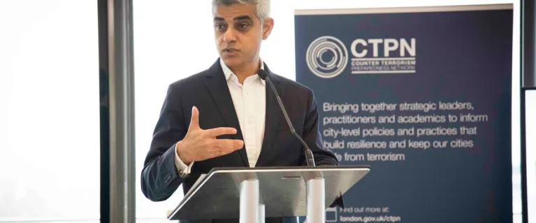 Sadiq Khan speaks at a CTPN conference at City Hall