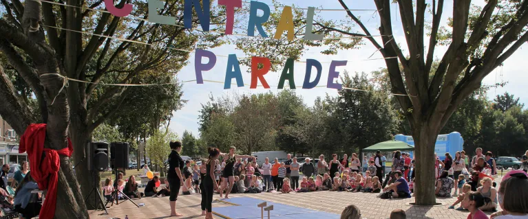 A street performance on Central parade in New Addington