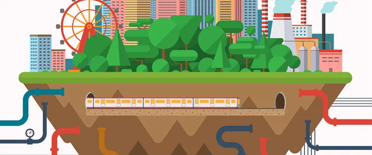 A graphic of London's skyline