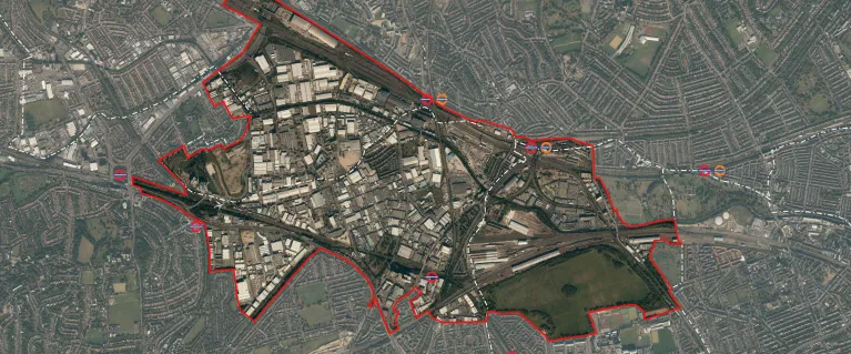 OPDC - aerial map of boundary area