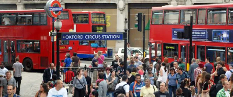 Oxford Circus people and buses
