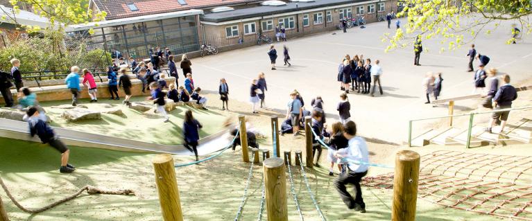 Children playing in the playground