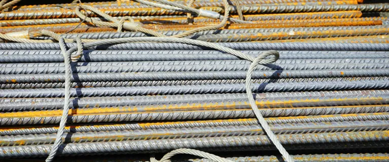 Iron rods used in construction