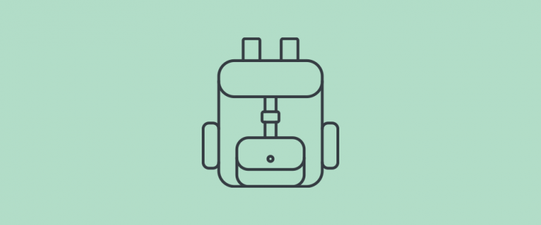 Rucksack representing children going back to school