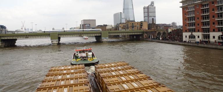 Freight boat on the Thames