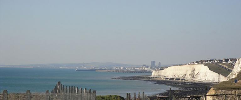 English coastline with white cliffs