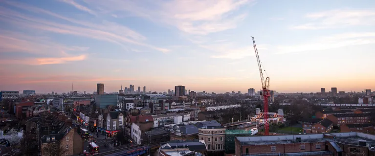 Aerial view of Hackney Central